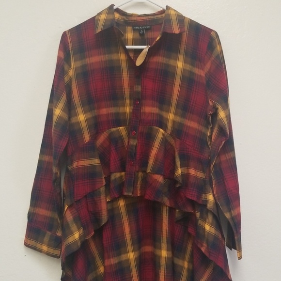 Thread Story Long Tails Top Plaid Fall Colors XL - Picture 5 of 8